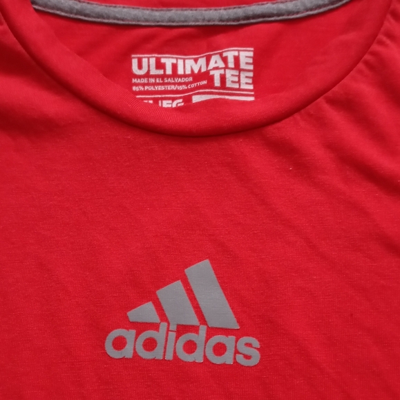 ADIDAS YOUTH CLIMALITE ULTIMATE TEE. SIZE XL 18. COLOR RED. - Picture 11 of 14